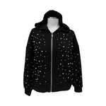 Felpa con zip con perle