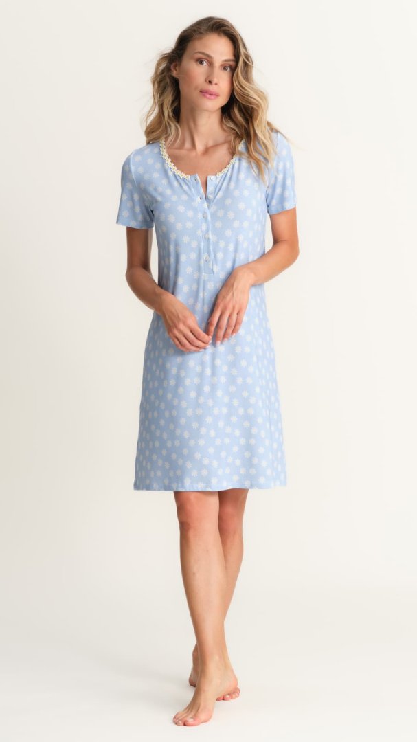 CAMICIA DA NOTTE DONNA CON MARGHERITE | Pepita - PMC Portici