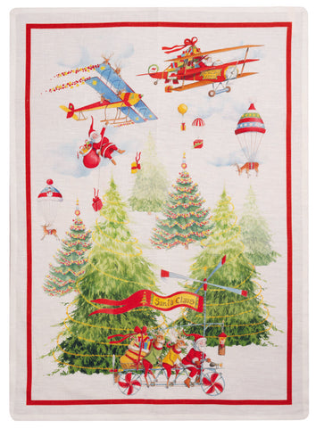 Canovaccio Natalizio Air Christmas Rosso |Tessitura Toscna-PMC Portici