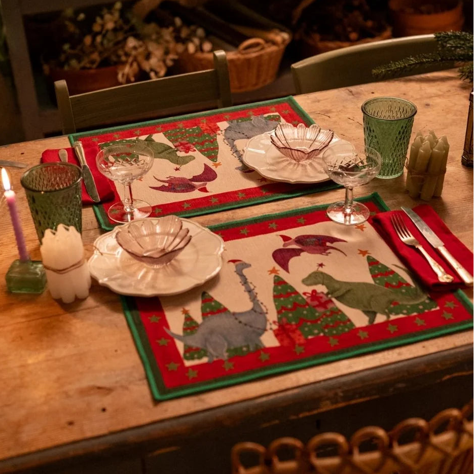 Tovagliette Jurassic Xmas |Tessitura Toscana Telerie-PMC Portici