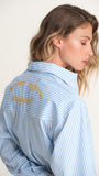 Camicia over a righe con scritta ricamata | PEPITA - PMC Portici