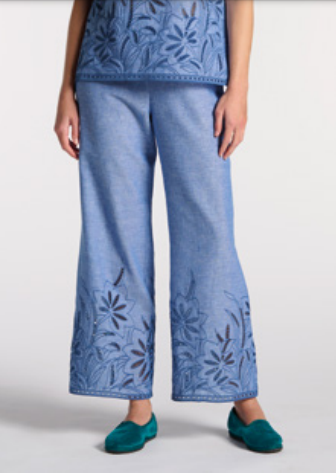Pantalone in lino con intagli | Oroblù - PMC Portici

