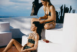 Bikini a fascia con palme ricamate | Watercult - PMC Portici