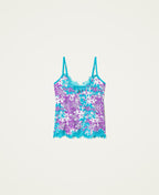 Top intimo a fiori con pizzo