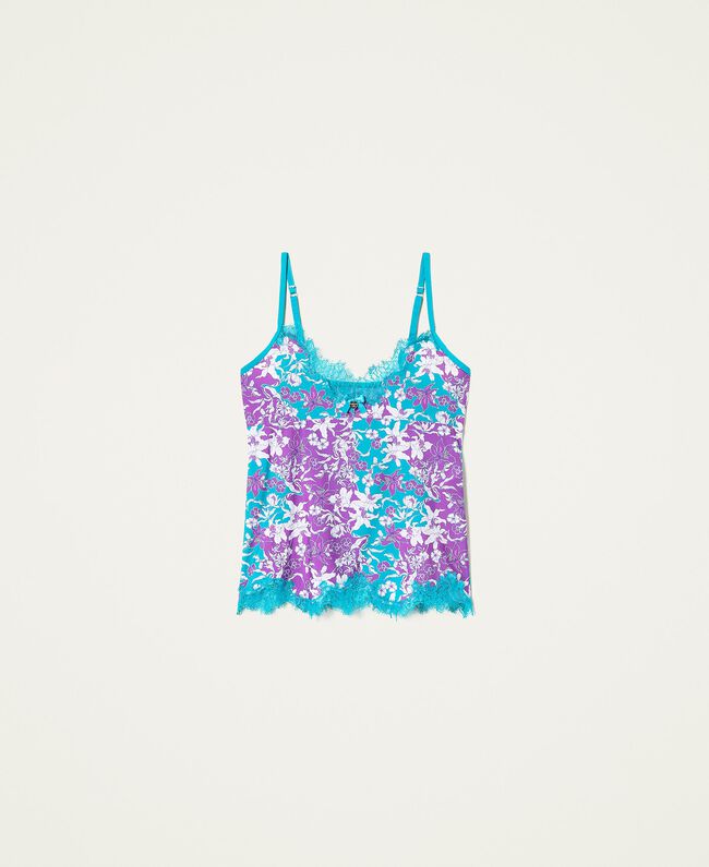 Top intimo a fiori con pizzo