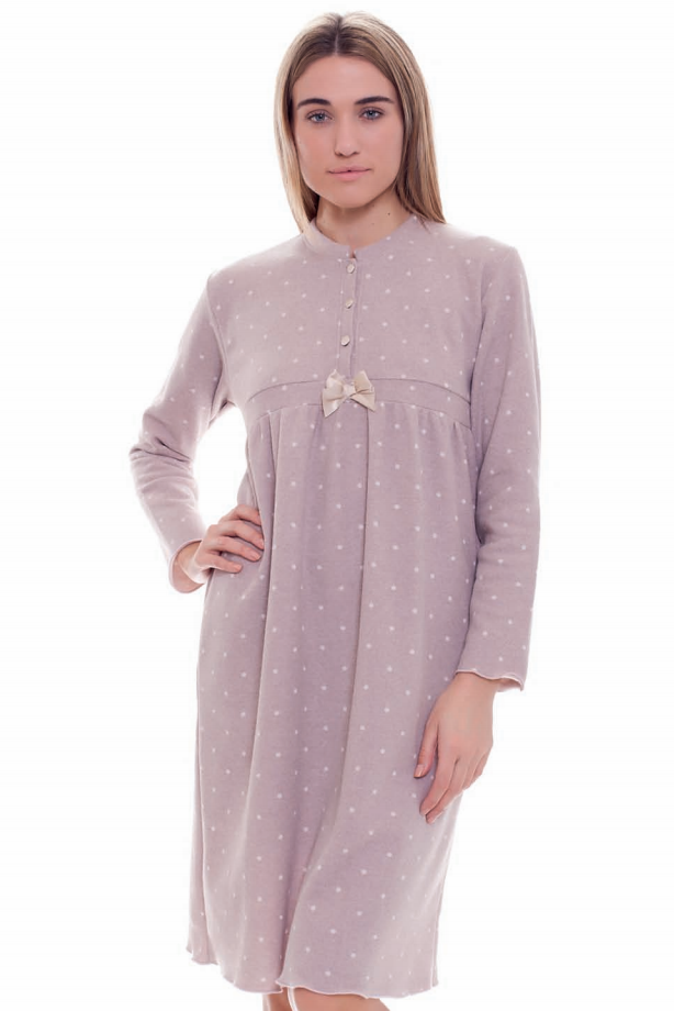 Camicia da Notte Serafino a Pois di Rosa e Menta