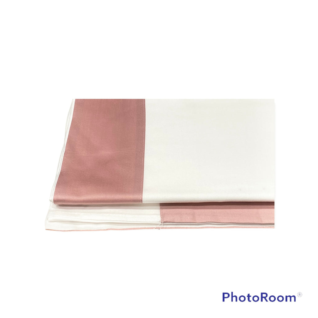 Lenzuola per Letto Singolo Bianche con Bordo Colorato della Dea