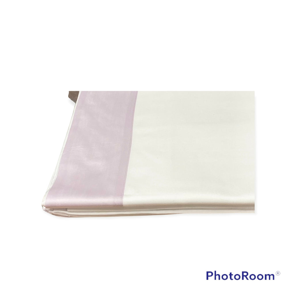 Lenzuola per Letto Singolo Bianche con Bordo Colorato della Dea