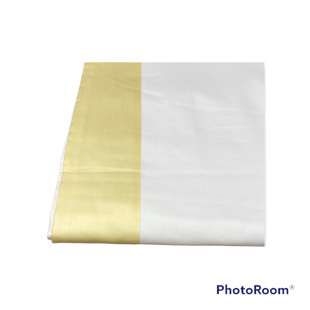 Lenzuola per Letto Singolo Bianche con Bordo Colorato della Dea