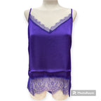 Top in raso con pizzo