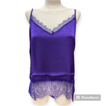 Top in raso con pizzo