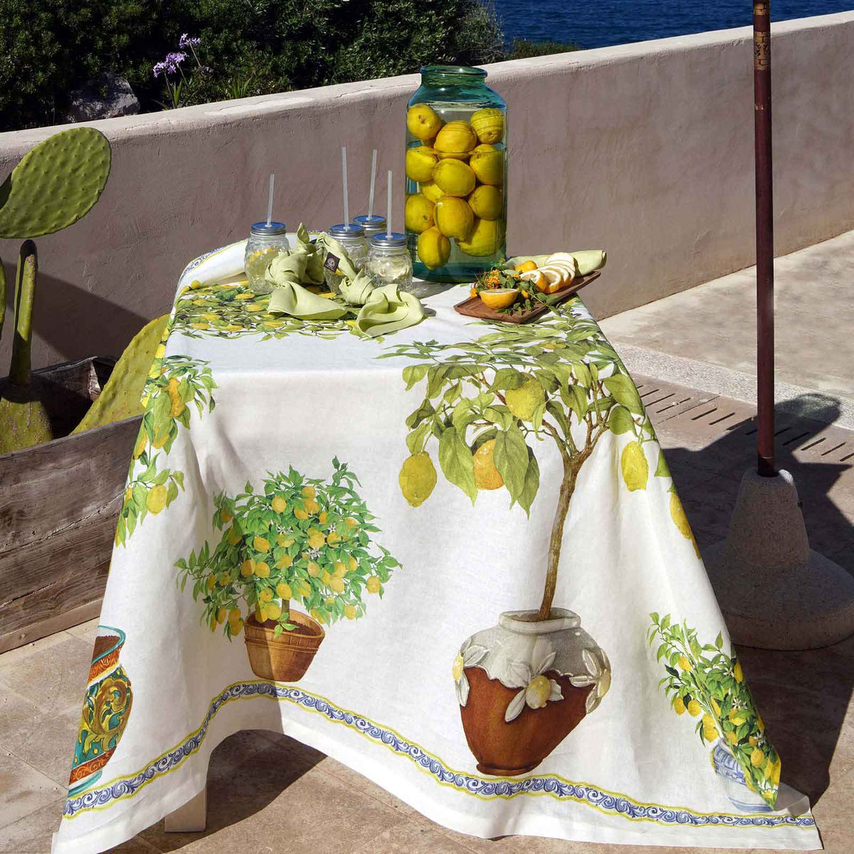 Tovaglia in Puro Lino Limonaia di Tessitura Toscana